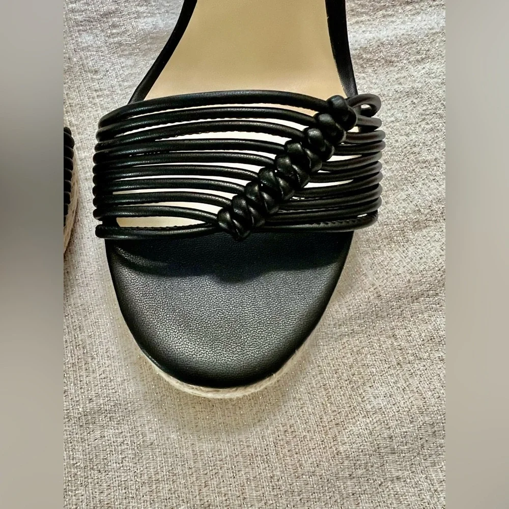 NIB Jessica Simpson Talise Knotted Strap Wedge Sandals- Black 10